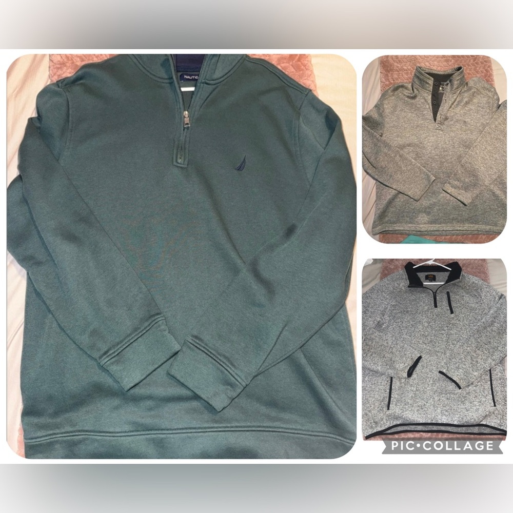 Men’s XXL Quarter Zip Pullover Bundle (Nautica, Lee, G.H. Bass)